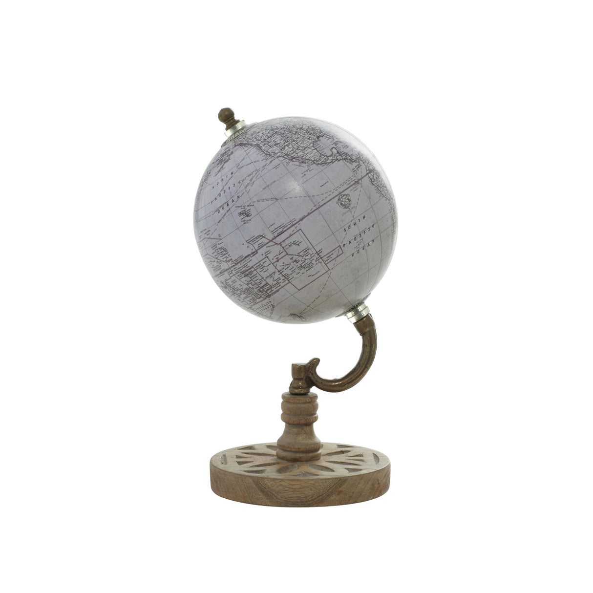 Deco 79 Wood Globe, 5" x 5" x 9", Beige Deco 79