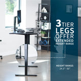 VIVO Electric 63 x 32 inch Standing Desk Workstation, Dual Motor Memory Controller Height Adjustment, 2B Series, Black Top Black Frame, DESK-KIT-2B1B VIVO