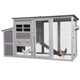AIVITUVIN Chicken Coop for 4-6 Chickens with Wheels Chicken House with Large Run Portable Hen House Nesting Box, Metal Pull Out Tray Aivituvin