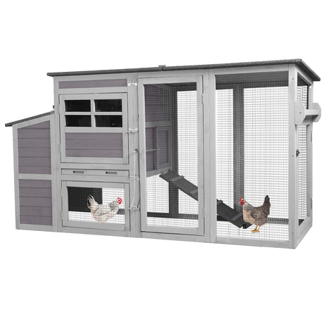 AIVITUVIN Chicken Coop for 4-6 Chickens with Wheels Chicken House with Large Run Portable Hen House Nesting Box, Metal Pull Out Tray Aivituvin