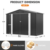 Polar Aurora 4 x 9 FT Outdoor Storage Shed, Metal Garden Shed with Updated Frame Structure, Tool Sheds for Backyard Garden Patio Lawn Black Polar Aurora