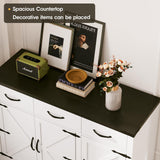 Maupvit 42.5" Farmhouse Buffet Cabinet with Storage, Coffee Bar Cabinet with 3 Drawers and 3 Barn Doors, Sideboard Cabinet, Wood Buffet Table Storage Cabinet for Kitchen, Dining Room,Living Room,White Maupvit