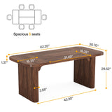 Tribesigns 5 ft Conference Table, Modern Rectangular Meeting Seminar Table with Double Pedestal, 62-Inch Large Boardroom Table for Office (Natural) (Brown) Tribesigns