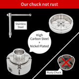 DEEFIINE 4 Inch Wood Lathe Chuck Set 1-1/4"- 8 tpi thread, Nickel Plated Self Centering 4 Jaw Wood Turning Chuck set (2PCS jaws) DEEFIINE