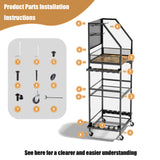AQNTQCN Fishing Rod Holders for Garage, Fishing Pole Holders, 3-Tier Fishing Pole Rack Holds 12 Rods with Wheels for Garage, Basement or Indoor, For Fishing Rod Tackle Box Storage AQNTQCN