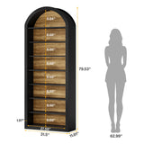 Tribesigns 79.5" Tall Arched Bookshelf, 8-Tier Modern Black Arched Bookcase with Storage Shelves, Floor Standing Wood Display Shelving Unit, Set of 2 Tribesigns