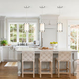 Osimir Brushed Nickel Pendant Lights Kitchen Island 3 Pack, Modern Kitchen Pendant Lighting Over Island with Milk Glass, Farmhouse Mini Hanging Light for Sink Dining Room, OS-3014-3PBN Osimir