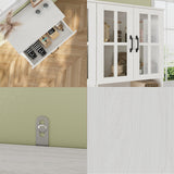 VOWNER 95" TV Stand for TVs up to 75", 4-Piece TV Hutch with Cabinets, Entertainment Center with Bookshelves, Modular TV Console for Living Room, 2A+2F (White) VOWNER