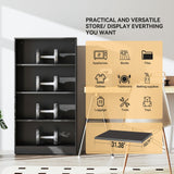 IRONMIX Metal Open Bookcase, 4-Tier Bookshelf with Adjustable Storage Shelves, Modern Black Bookshelf for Small Places, 59" Tall Book Shelf, Cabint Display Case for Home Office, Library, Living Room IRONMIX