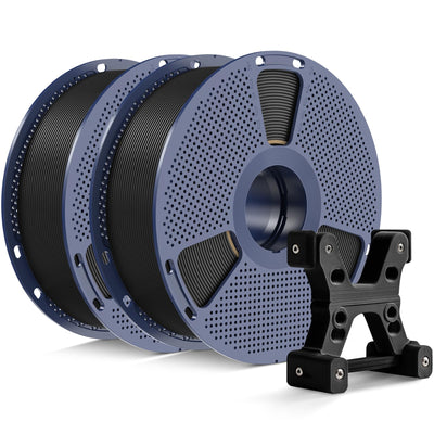 PETG Filament 1.75mm 2025 Upgrade Spool Compatible with Bambulab Refill Filament, 2kg(4.4lbs) SUNLU PETG 3D Printer Filament, 1.75mm Dimensional Accuracy +/- 0.02mm, Black+Black Bundle