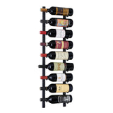 Wine Enthusiast N'FINITY 9 Bottle Wall Mounted Metal Wine Rack – Label Forward Wine Rack with Easy Installation - 3' Tall, 1 Column Deep (Black) Wine Enthusiast