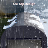 KING BIRD 10' x 15' Heavy Duty Round Style Carport with Roll-up Ventilated Windows，Anti-Snow Car Port Garage Car Tent Car Canopy Outdoor Instant Garage with Reinforced Ground Bars KING BIRD