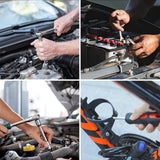 TLGREEN 95 Piece Tool Set, Tool Kit, Mechanics Tool Set, Portable Toolbox with Adjustable Wrench Pliers Socket Bits, with Plastic Toolbox, for House Apartment Garage (Red) TLGREEN