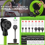 GEARit 30-Amp Extension Cord for Dryer and EV, 125/250-Volt, 4-Prong, Compatible with Tesla Model 3 Model Y Model X Model S, NEMA 14-30P to 14-30R, Level 2 EV Charging Cable STW 10AWG/4, 25 Ft, Green GearIT
