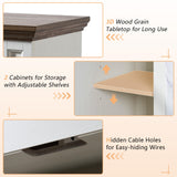 AMERLIFE 70" Farmhouse Heavy Fireplace TV Stand with 33" Electric Fireplace, for 80" TVs up, Media Entertainment Center with Diamond Door, TV Console Storage Cabinet for Living Room, White & Barnwood AMERLIFE