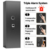 Gun Safe for Rifles and Pistols, 10-15 Large Gun Cabinet Gun Safes for Home Adjustable Rack and Biometric Fingerprint Locking Cabinet, Fireproof, No Assembly Required (11.81"D x 13.78"W x 57.09"H) Notmise