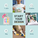 HTVRONT Clear HTV Vinyl for Sublimation, 20 Pack 12" X 12" Matte Sublimation Vinyl for Cotton Fabric, Wash Durable Clear Dye Sub HTV for Light-Colored T Shirts HTVRONT