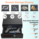 Z ZLJUAN Slide-Away Pistol Handgun Quick Access Gun Drawer Safe with LCD Display of Temp,Humidity,Time,Low Battery Warning,Unlock State for Nightstand Bedside Home Z ZLJUAN