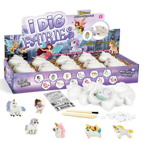 Byncceh Fairy Unicorn Digging Toys for Kids - Premium Excavation Kit,Magical Treasure Hunt Kit with 12 Set, Fairy Unicorn Toys for Girls Party Birthday Gift Byncceh