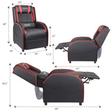 Devoko Massage Gaming Recliner Chair PU Leather Home Theater Seating Single Modern Living Room Sofa Recliners (Red) Devoko