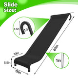 Deomod Trampoline Slide, 10FT 12FT 14FT 15FT 16FT Trampoline Universal Outdoor Slides, Trampolines Accessories with Cushioning Effect, Suitable for Kids to Climb Up Slide Down, Safety Slider (Black) deomod