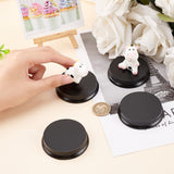 FINGERINSPIRE 4 pcs Round Model Wood Bases 2.52x0.47inch Black Lacquer Surface Round Wooden Plaque Flat Wood Bases for Doll, Clay or Pottery Display Holders, Photography Prop Display Bases FINGERINSPIRE