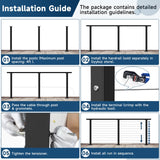 Gyykzz One-Stop Cable Railing Post Kit, 3 Pack Level Drilled Deck Post 36", Fixed Top Cable Railing System Including 3 Railing Post, 125ft Cable, 20 Terminal, 60 Cable Grommets (No Handrail) Gyykzz
