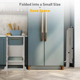 Toddler Tower Foldable, Kitchen Step Stool Helper with Safety Railing & 3 Adjustable Heights, Standing Tower with Double-Sided Drawing Board, Montessori Kitchen Tower for Toddlers/Kids Learning (Grey) SAUCE ZHAN