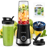 KOIOS Smoothie Blender, 900W Blenders for Kitchen with 27oz No-BPA Portable Bottles and Spout Lids, 3 Modes Personal Mixer Blender for Shakes Smoothies Frozen Drinks, Nutritious Recipe, Black KOIOS