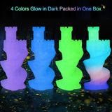 MIKA3D Glow in Dark PLA 3D Printer Filament Bundle, Glowing in Dark Fluorescent Green, Blue, Purple, Rainbow, Each Spool 0.25kg, 4 Spools, Total 1KG Dark Fluorescent PLA Multicolor Packed 250g X 4 MIKA3D