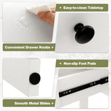 Giantex White Desk with Drawers & Hutch, Home Office Desk with Charging Station, 5 Storage Cubbies, Makeup Vanity Table, Modern Study Writing Desk, PC Laptop Desks, Computer Workstation for Bedroom Giantex