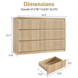 Jocoevol Oak 6 Drawer Dresser for Bedroom, Modern Fluted Dresser, Bedroom Dressers with Drawers, Large Double Wooden Chest of Drawers for Living Room, Hallway Jocoevol