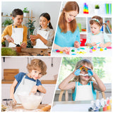 Morcheiong 8 Pack Adjustable Kids Apron Bulk with 2 Pockets Toddler Apron Kids Painting Aprons for Cooking Baking Painting Boys Girls (White) Morcheiong