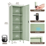 Steehoom Locker Cabinet, 59.06" H Green Metal Locker Storage Cabinet for Employees with Locking Door and 2 Shelves Kids Locker Tool File Cabinets for Bedroom, Home Office, Garage, Bathroom Steehoom