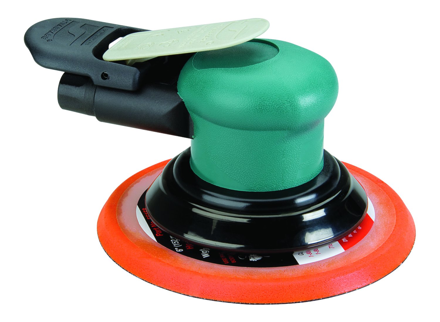 Dynabrade (59025) Dynorbital-Spirit 6" (152 mm) Diameter Random Orbital Sander, Non-Vacuum | Proportionate 3/16" (5 mm) Diameter Orbit | 12000 RPM Pneumatic Motor - WoodArtSupply