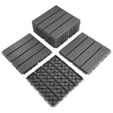 Waterproof Plastic Interlocking Deck Tiles, 9-Pack, 12"x12" | All-Weather Outdoor Flooring for Porch, Poolside, Balcony, Backyard (12''*12'', A-Darkgrey, 9) YWSHUF