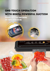 MegaWise Powerful and Compact Vacuum Sealer Machine One-Touch Automatic Food Sealer MEGAWISE