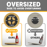 Lazy Susan Organizer Homerays 9 Inch Non-Skid Bamboo Lazy Susan for Kitchen Rotating Spice Rack for Kitchen Cabinet, Wood Turntable for Kitchen Countertop Organizer Homerays