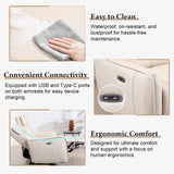 ANJ Power Reclining Loveseat, 2 Seater PU Leather Recliner Sofa with USB & Type-C Ports, Small Space Modern Couch with Adjustable Backrest and Footrest for Living Room Bedroom ANJ