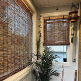 Made Natural Bamboo Roller Blinds Cordless Bamboo Blinds 25" 26" 27" 28" 31" 32" 33" 34" 35" 36" 40" 41" 42" 43" 44" 45" 46" 47" 49" 50" 56" 57" 72" Retro Outdoor Bamboo Shades for patios(Size:28" W x Generic