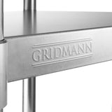 GRIDMANN Stainless Steel Kitchen Prep Table 72 x 24 Inches with Backsplash & Under Shelf, NSF Commercial Work Table for Restaurant and Home GRIDMANN