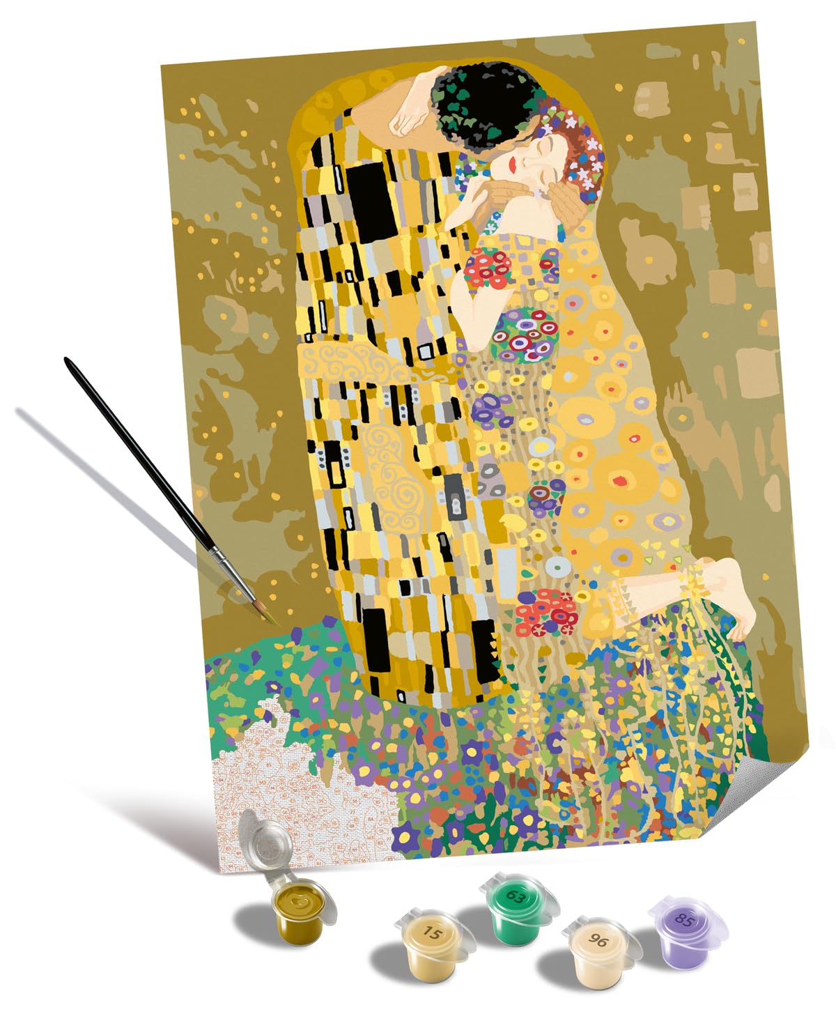 Ravensburger Relax CreArt Klimt: The Kiss Canvas Paint by Numbers Kit | Perfect DIY Art Gift for Adults, Stress Relief, and Creative Hobby Ravensburger