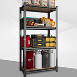 ErgoNova 4 Tier Garage Shelving Wood Storage Shelves 4000 lb Load Capacity Adjustabl Shelf Units 45.6" H*23.6" W*11.8" D Metal Shelving Suitable for Basement Warehouse Pantry,Black ErgoNova