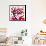 EOBROMD Flower Paint by Numbers for Adults, DIY Valentine's Day Paint by Number Kits for Beginner on Canvas, Paint by Numbers Adult Kit Drawing Arts and Crafts for Gift Home Wall Decor 12x12inch EOBROMD