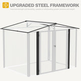 DWVO 8'x6' Large Metal Outdoor Storage Shed, Heavy Duty Tool Storage Sheds for Backyard Patio Lawn - Ideal for Bicycles, Garden Tools, and Lawn Equipment, Easy-to-Assemble, White DWVO