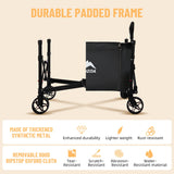 MAIZOA Collapsible Wagon with Large Capacity, 330lbs Heavy Duty Beach Wagon Outdoor Utility Cart with Dual Side Zipper, Utility Grocery Wagon for Camping Shopping Sports MAIZOA