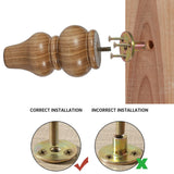 Wood Furniture Legs Sofa Legs Pack of 4,Round Couch Legs Espresso Mid Century Desk Legs,Sofa Replacement Parts,for Dresser Legs Sideboard Recliner Couch Circle Chair Couch Riser (6inch, wood color) MAOHAM