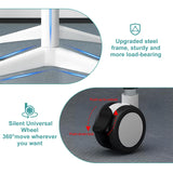 Conference Table, Folding White Flip Top Mobile Training Table with Silent Wheels，Modern Rectangle Meeting Seminar Table, Conference Room Tables for Office Training Classroom (4pcs, 55 inch) Goakwwuz