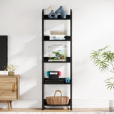 Hosfais 5 Tier Narrow Bookshelf: Tall Bookcase Shelf with Edge Protection, Industrial Modern Bookshelves for Bedroom Living Room Home Office (Black) Hosfais