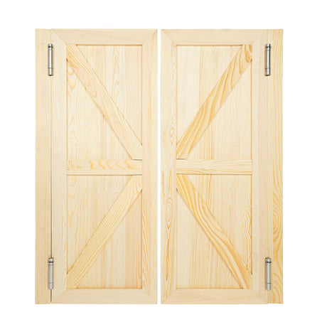 Interior Wood Swing Door, Sturdy Cafe Saloon Doors with Metal Hinges, Cowboy Swinging Door for Stairs Bathroom Bedroom Balcony (Log Color) YIYIBYUS